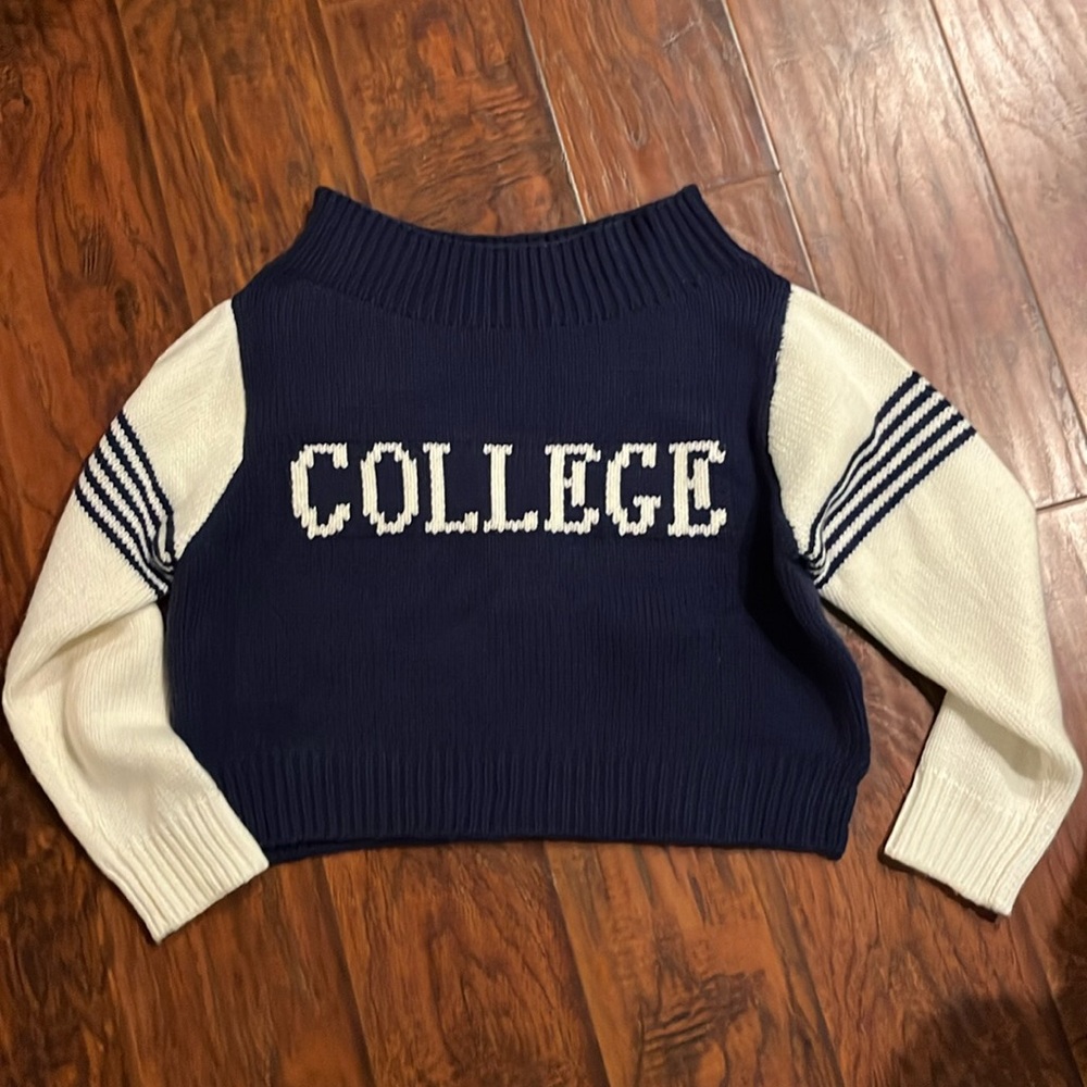 Judith March College Off Shoulder Sweater